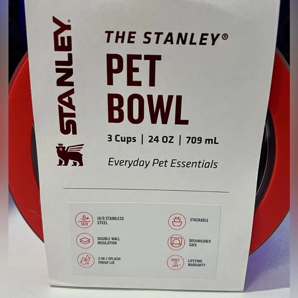 Target Exclusive Stanley 24Oz Stainless Steel Pet Bowl Holiday Design 2025 NWT